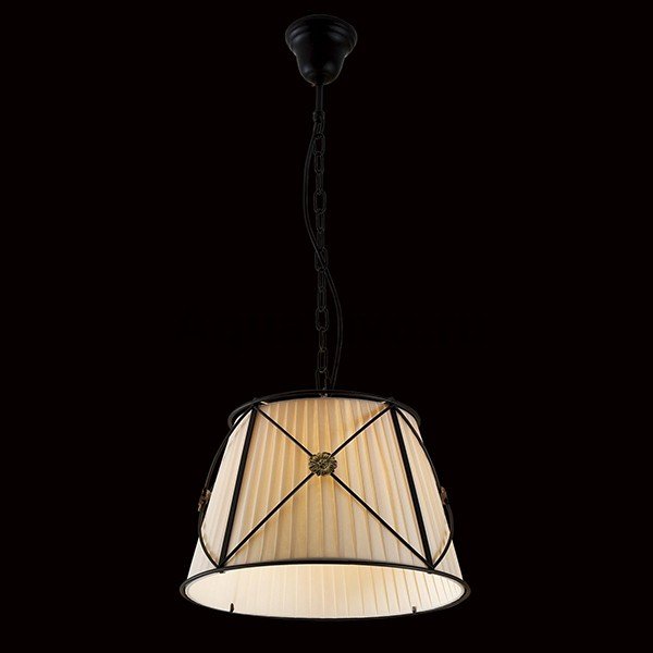 Подвесной светильник Citilux Дрезден CL409111, арматура венге, плафон ткань бежевая, 40х40 см