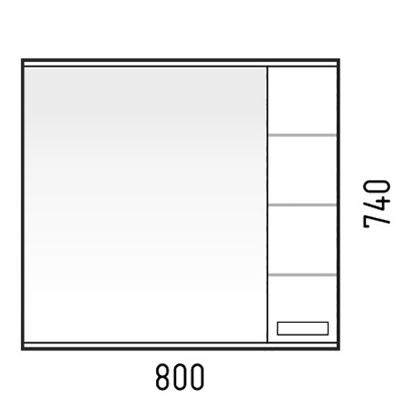 Шкаф-зеркало Corozo Денвер 80/С, правый, с подсветкой, цвет белый - фото 1
