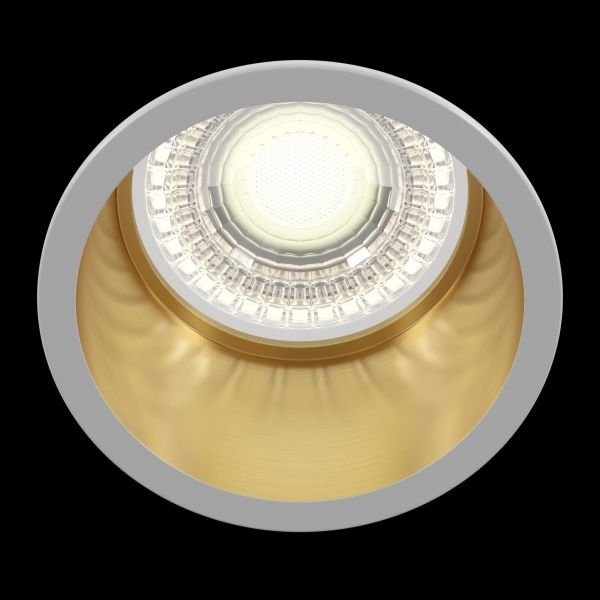 Встраиваемый светильник Maytoni Technical Reif DL049-01WG, арматура белая, плафон металл белый с золотом - фото 1