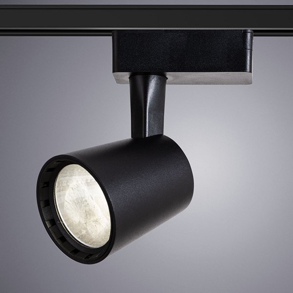 Трековый светильник Arte Lamp Atillo A2315PL-1BK, арматура черная, плафон металл черный, 8х9 см - фото 1