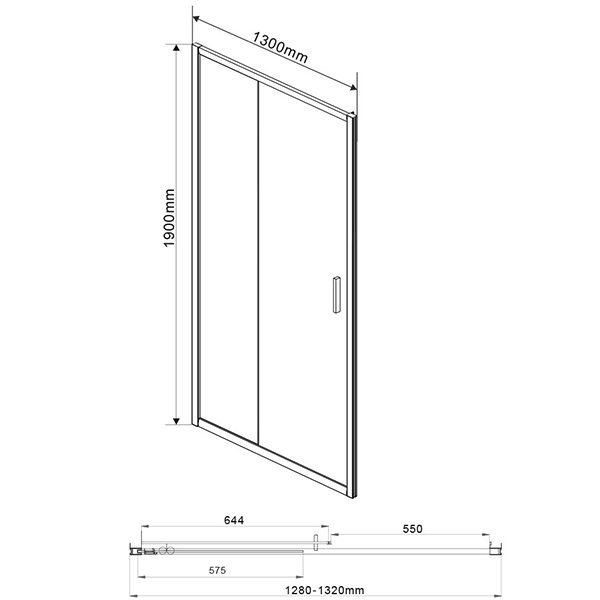 Душевая дверь Vincea Garda VDS-1G 130x190, стекло прозрачное, профиль черный - фото 1