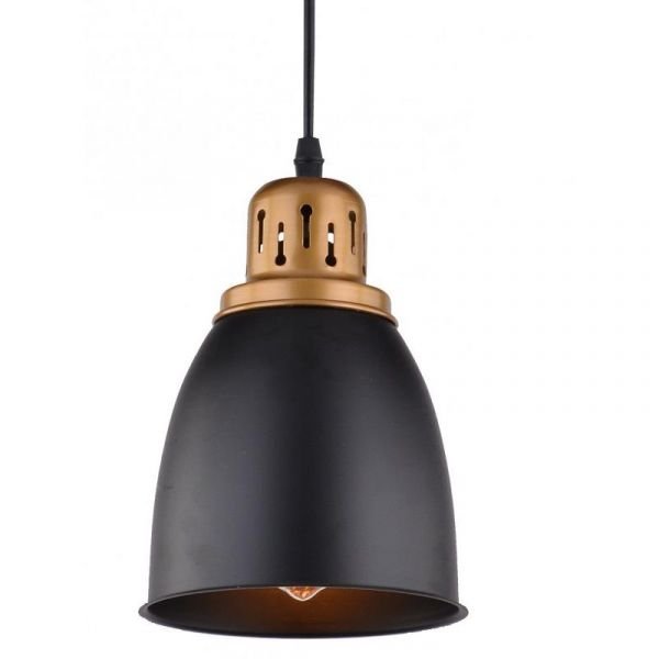 Подвесной светильник Arte Lamp Eurica A4248SP-1BK, арматура черная / медь, плафон металл черный, 16х16 см