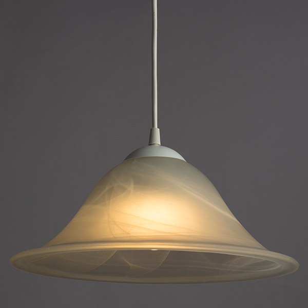 Подвесной светильник Arte Lamp Cucina A6430SP-1WH, арматура белая, плафон стекло белое, 36х36 см - фото 1
