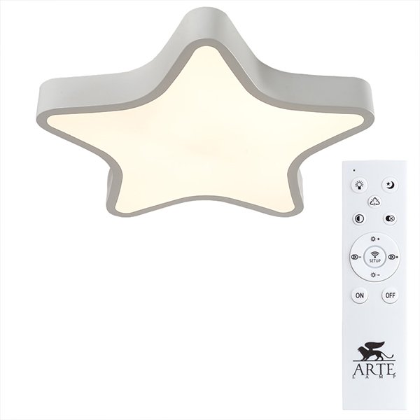 Потолочный светильник Arte Lamp Stella A2518PL-1WH, арматура белая, плафон пластик белый, 40х40 см
