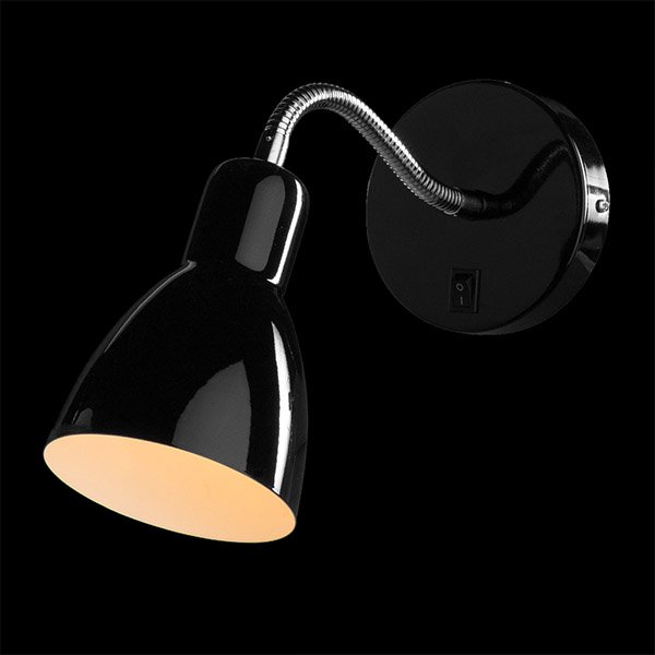 Спот Arte Lamp Dorm A1408AP-1BK, арматура черная / хром, плафон металл черный, 13х33 см