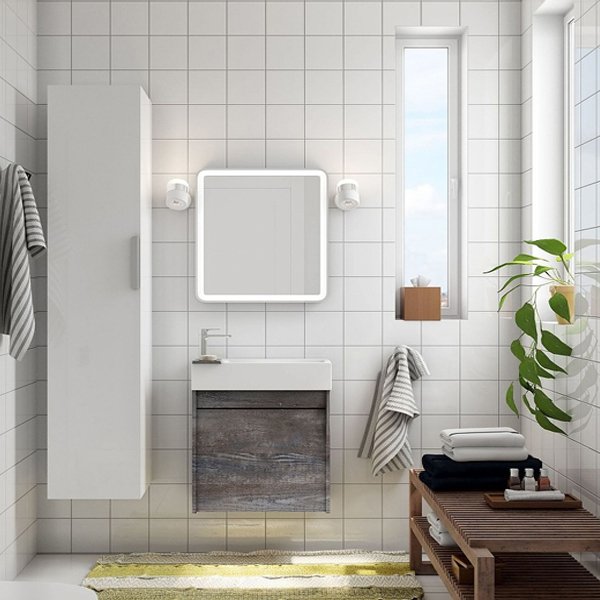 Мебель для ванной Art & Max Family 50 подвесная, с дверцей, цвет бетон экзотик