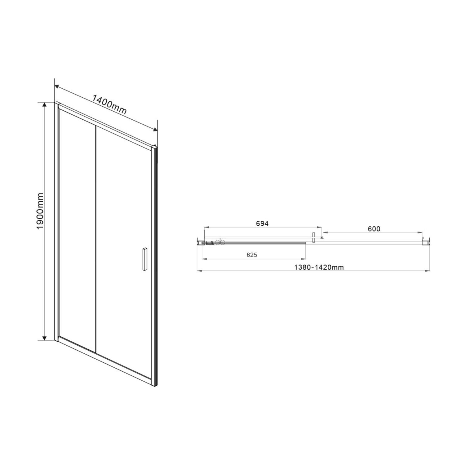 Душевая дверь Vincea Garda VDS-1G 140x190, стекло прозрачное, профиль вороненая сталь - фото 1