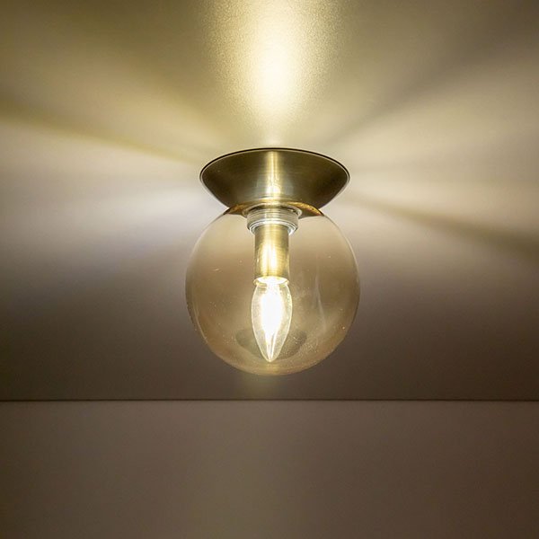 Потолочный светильник Citilux Томми CL102513, арматура бронза, плафон стекло бежевое, 15х15 см - фото 1