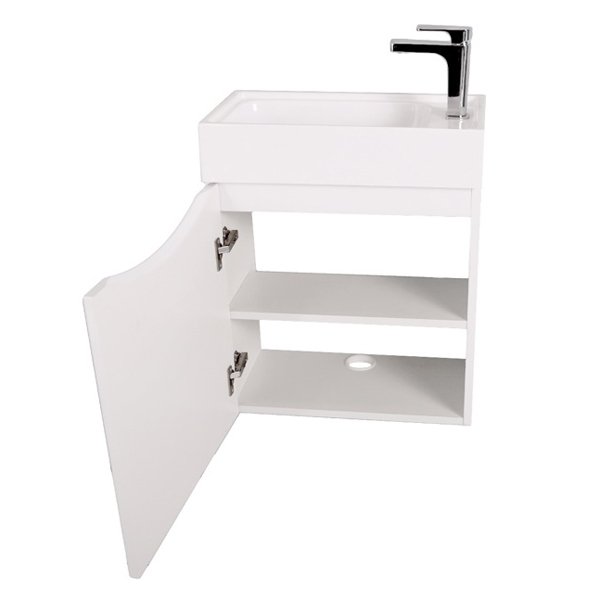 Мебель для ванной Art & Max Liberty 40 L подвесная, цвет белый глянец - фото 1