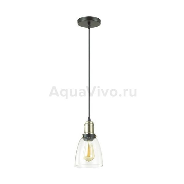 Подвесной светильник Lumion Kit 3683/1, арматура цвет черный, плафон/абажур стекло, цвет прозрачный