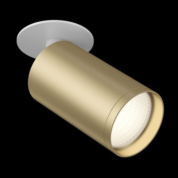 Встраиваемый светильник Maytoni Technical Focus S C049CL-U-1WMG, арматура белая, плафон металл золото матовое - фото 1