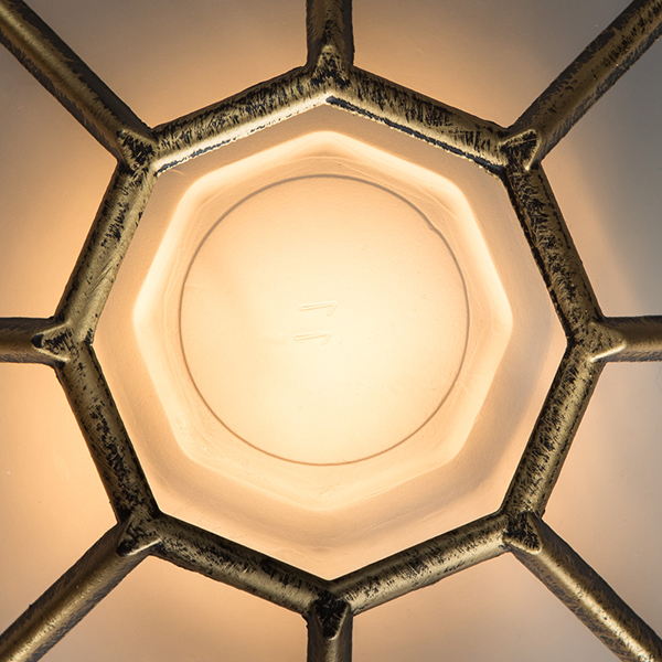 Потолочный светильник Arte Lamp Pegasus A3121PF-1BN, арматура золото / черная, плафон стекло белое, 27х27 см - фото 1