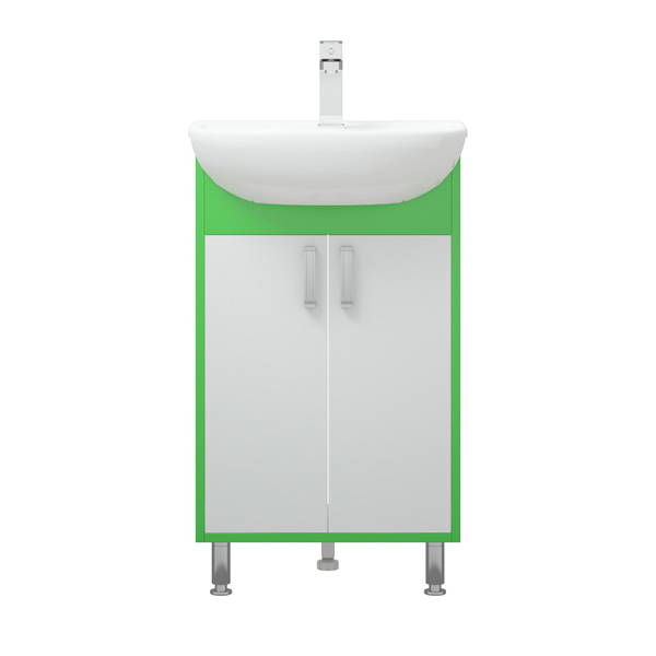 Мебель для ванной Corozo Спектр 50, цвет белый / зеленый - фото 1