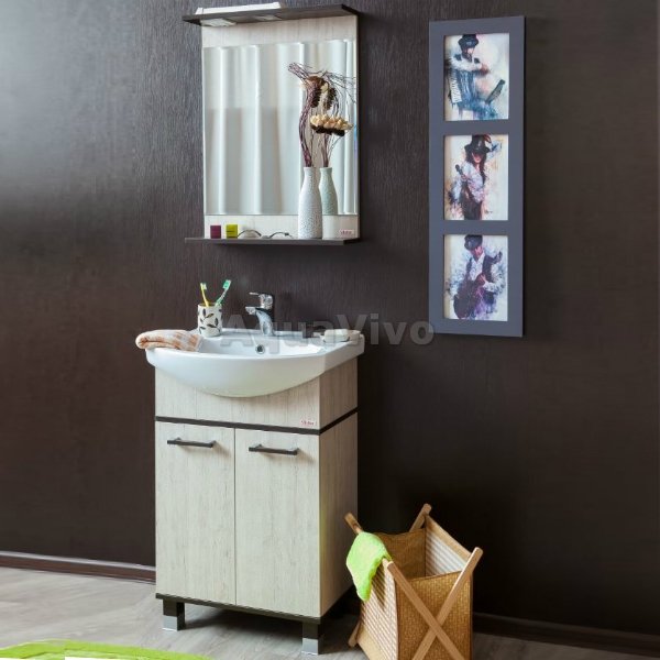 Мебель для ванной Sanflor Толедо 60, цвет Венге/Орегон