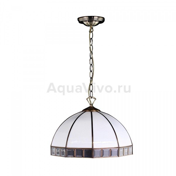 Подвесной светильник Citilux Шербург-1 CL440132, арматура бронза, плафон стекло белое, 41х41 см