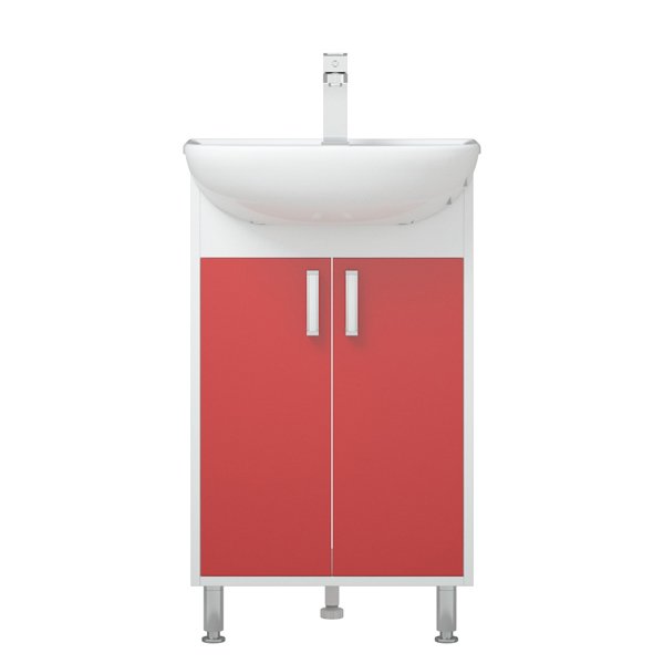 Мебель для ванной Corozo Колор 50, цвет белый / красный - фото 1