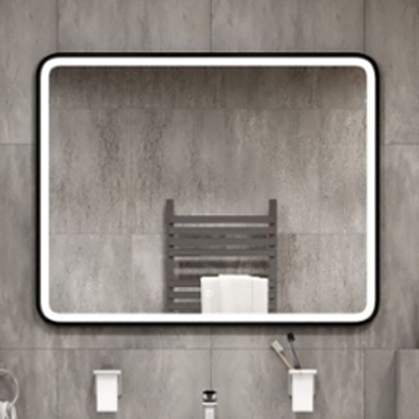 Зеркало Art & Max Genova 120x80, с подсветкой и диммером, цвет черный