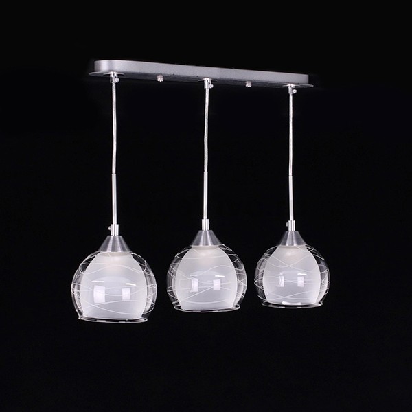 Подвесной светильник Citilux Буги CL157132, арматура хром, плафоны стекло белое / прозрачное, 59х15 см