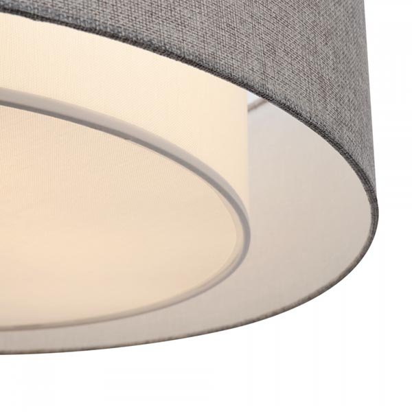 Потолочный светильник Maytoni Bergamo MOD613CL-04GR, арматура хром, плафон ткань серая / белая, 52х52 см