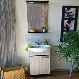 Мебель для ванной Sanflor Толедо 50, цвет Венге/Орегон, левая - фото 1
