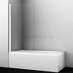 Шторка на ванну WasserKRAFT Berkel 48P01-80W 110x140, стекло прозрачное, профиль белый - фото 1