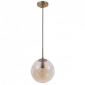 Подвесной светильник Arte Lamp Tureis A9920SP-1PB, арматура медь, плафон стекло янтарное, 20х20 см - фото 1