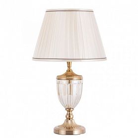 Интерьерная настольная лампа Arte Lamp Radisson A2020LT-1PB, арматура цвет прозрачный/медь, плафон/абажур ткань, цвет белый - фото 1