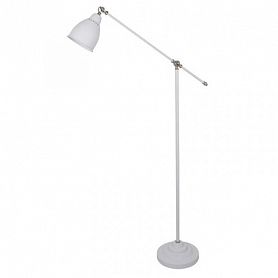 Торшер Arte Lamp Braccio A2054PN-1WH, арматура белая / хром, плафон металл белый, 25х90 см - фото 1
