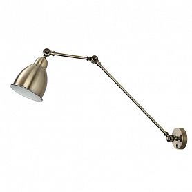 Бра Arte Lamp Braccio A2055AP-1AB, арматура бронза, плафон металл бронзовый - фото 1