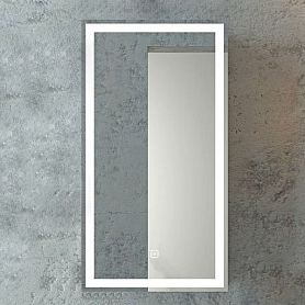 Шкаф-зеркало Art & Max Techno Nero 35, левый, с подсветкой и диммером, цвет черный - фото 1