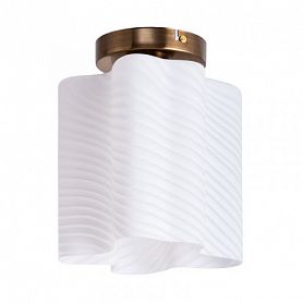 Потолочная люстра Arte Lamp Serenata A3459PL-1AB, арматура цвет бронза, плафон/абажур стекло, цвет белый - фото 1
