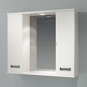 Шкаф-зеркало Какса-А Пикколо 80, с подсветкой, цвет белый - фото 1