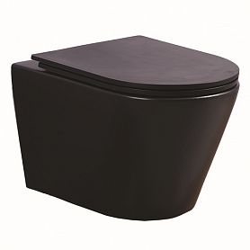 Унитаз Esbano Clavel Matt Black подвесной, безободковый, с сиденьем микролифт, цвет черный матовый - фото 1