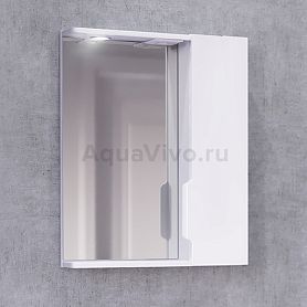 Шкаф-зеркало Jorno Moduo Slim 50, с подсветкой, цвет белый - фото 1