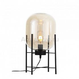 Прикроватная лампа ST Luce Burasca SL1050.505.01, арматура металл, цвет черный, плафон стекло, цвет коньячный - фото 1