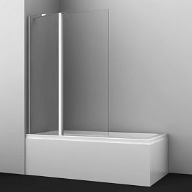 Шторка на ванну WasserKRAFT Salm 27P02-110 Fixed 110x140, стекло прозрачное, профиль хром - фото 1