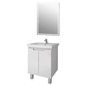 Мебель для ванной Dreja Q Plus D 60, 2 дверцы, цвет белый глянец - фото 1