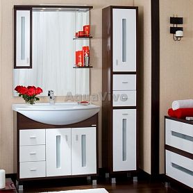 Мебель для ванной Бриклаер Бали 85, цвет венге - белый - фото 1