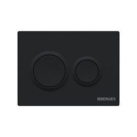 Кнопка смыва Berges Novum O5 040065 для унитаза, цвет черный Soft Touch - фото 1