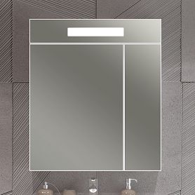 Шкаф-зеркало Опадирис Фреш 70, с подсветкой, цвет белый - фото 1