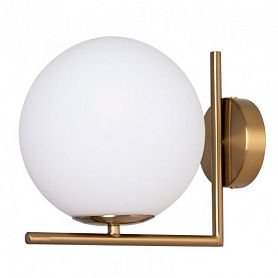 Бра Arte Lamp Bolla-Unica A1921AP-1AB, арматура бронза, плафон стекло белое, 20х24 см - фото 1