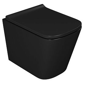 Унитаз D&K Berlin DT1436025 подвесной, безободковый, с сиденьем микролифт, цвет черный - фото 1