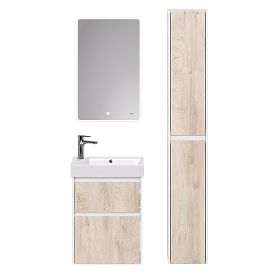 Мебель для ванной Dreja Slim 55, с 2 ящиками, цвет белый глянец / дуб кантри - фото 1