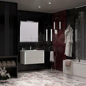 Мебель для ванной Опадирис Рубинно 90, подвесная, цвет серый глянец - фото 1
