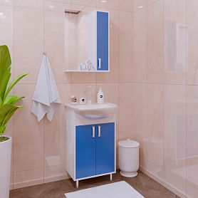 Мебель для ванной Corozo Колор 50, цвет белый / синий - фото 1