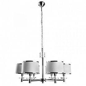 Подвесная люстра Arte Lamp Furore A3990LM-6CC, арматура хром, плафоны ткань белая, 70х70 см - фото 1