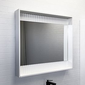Зеркало Comforty Марсель 90x80, с подсветкой, цвет белый матовый - фото 1
