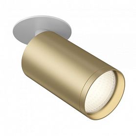 Встраиваемый светильник Maytoni Technical Focus S C049CL-U-1WMG, арматура белая, плафон металл золото матовое - фото 1