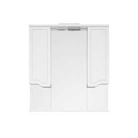 Шкаф-зеркало Corozo Мирра 75/С, с подсветкой, цвет белый - фото 1