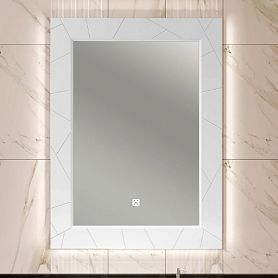 Зеркало Опадирис Луиджи 70x100, с подсветкой, цвет белый матовый - фото 1